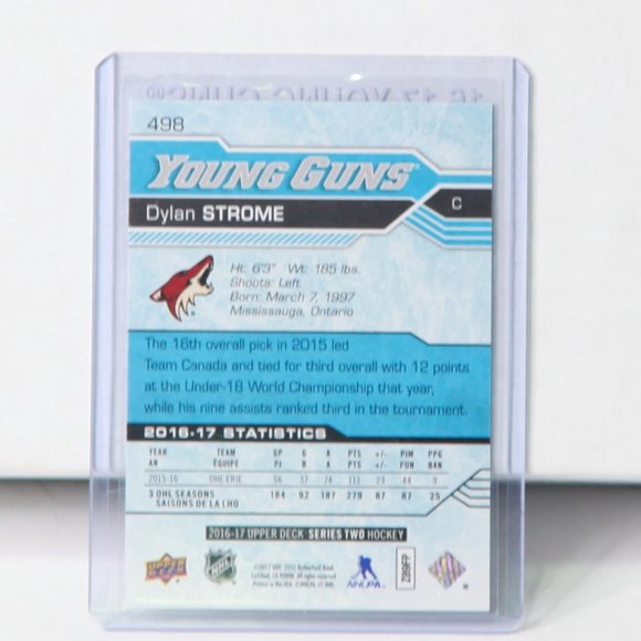 Dylan Strome Young Guns Upper Deck Rookie Card 2016/17 #498 Coyotes - Picture 2 of 4